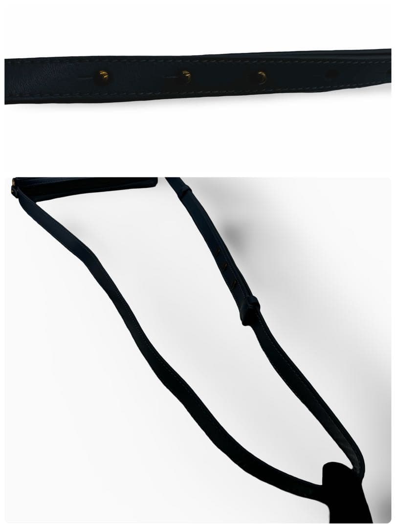 【美品】ポロラルフローレン　ショルダーバッグ　レザー　ブルー　斜め掛け　金具