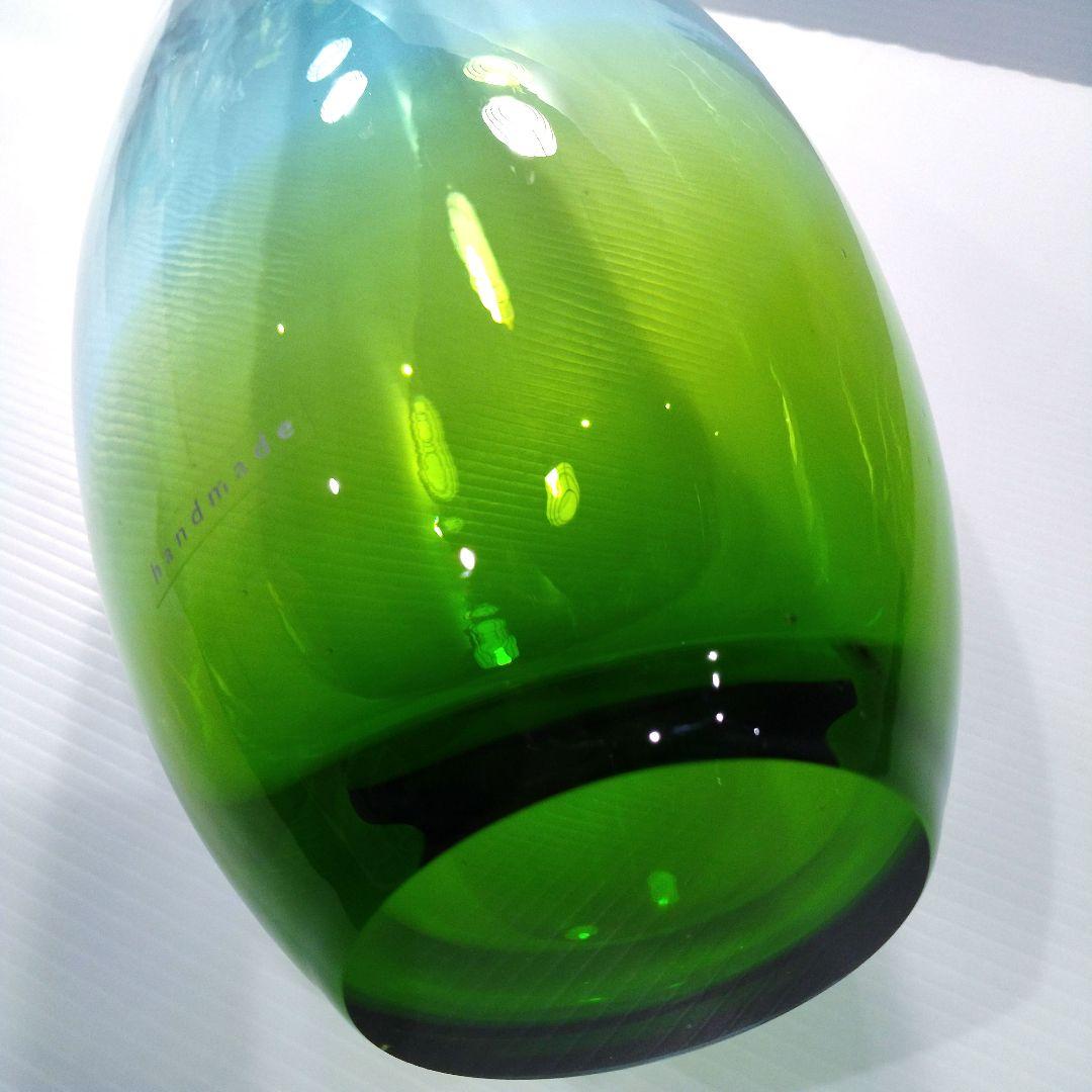 LSA フラワーベース ガラス 花器 ロング ブルー グリーン 高さ50cm