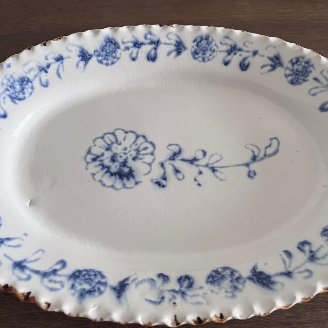 伊藤聡信 白印判楕円皿 オーバル皿 印判 大皿