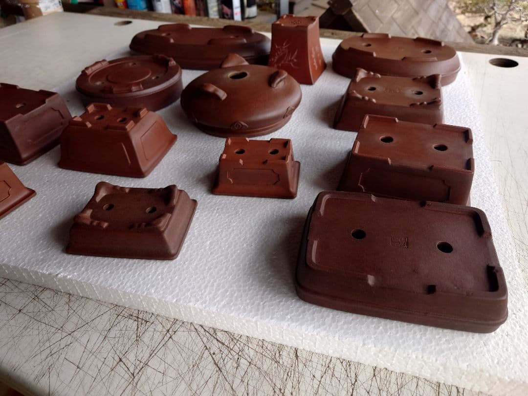 盆栽鉢　支那鉢　中国鉢　中国宜興　13鉢セット