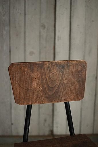 鉄脚と古材の椅子　チェア　古家具　インダストリアル