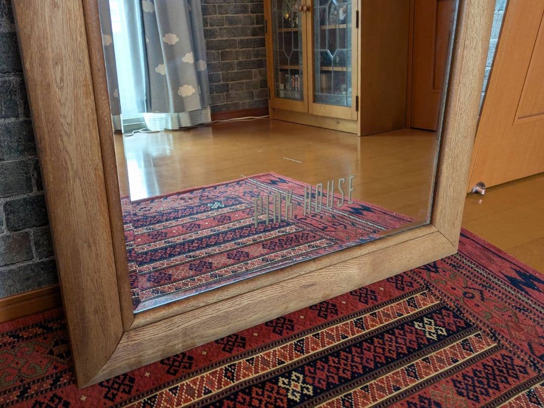 パイン材スタンドミラー　PINK HOUSE ロゴ入り