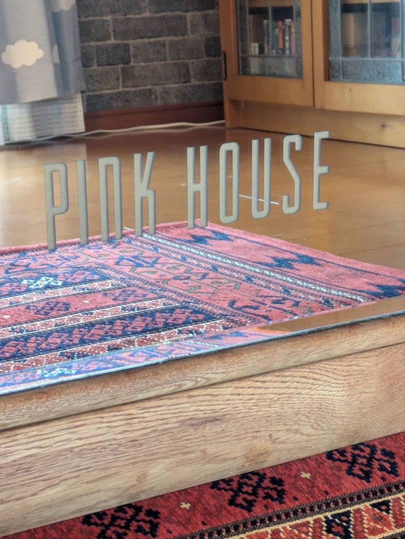 パイン材スタンドミラー　PINK HOUSE ロゴ入り