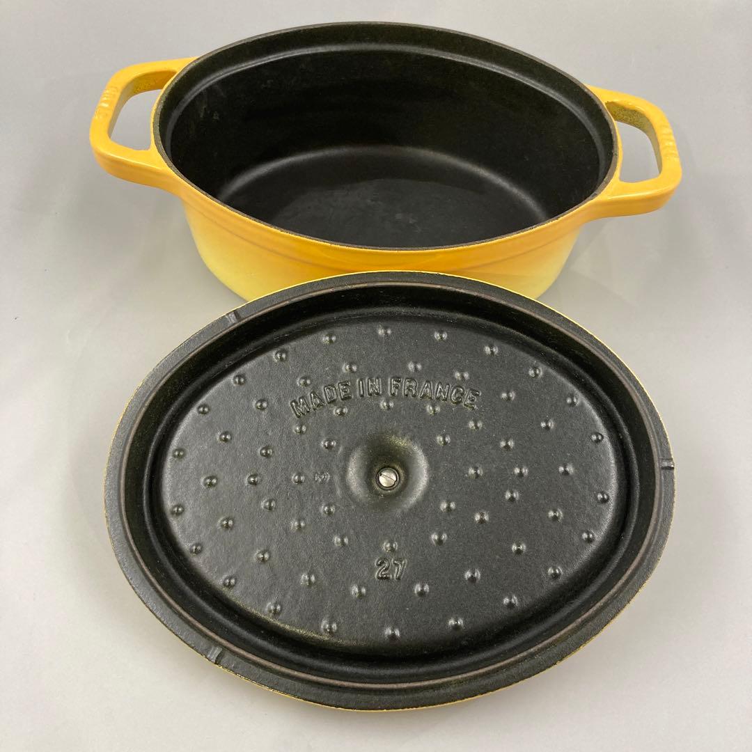 【美品】ストウブ staub ココット オーバル 27cm レモンイエロー