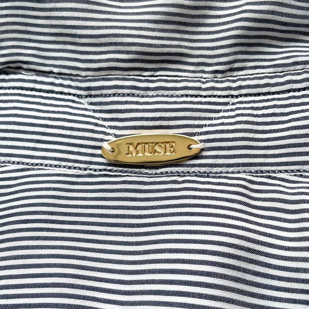 【美品】ドゥーズィエムクラス ワイヤーウォッシュシャツ ストライプ シルク混