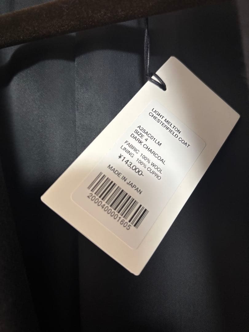 ジャケット・アウター AURALEE LIGHT MELTON CHESTERFIELD COAT 4