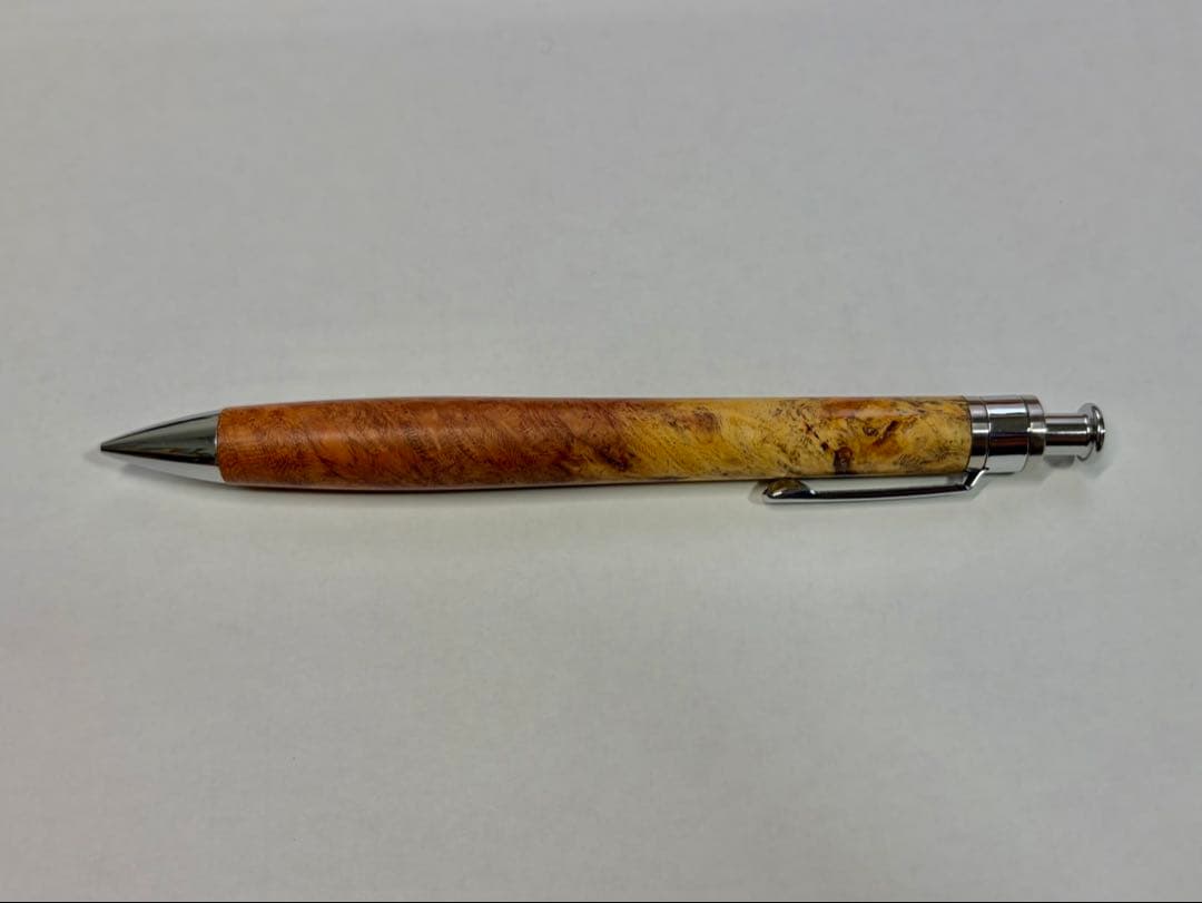 【工房楔】 花梨紅白 こぶ杢 ペンシル楔 0.5mmシャープペンシル