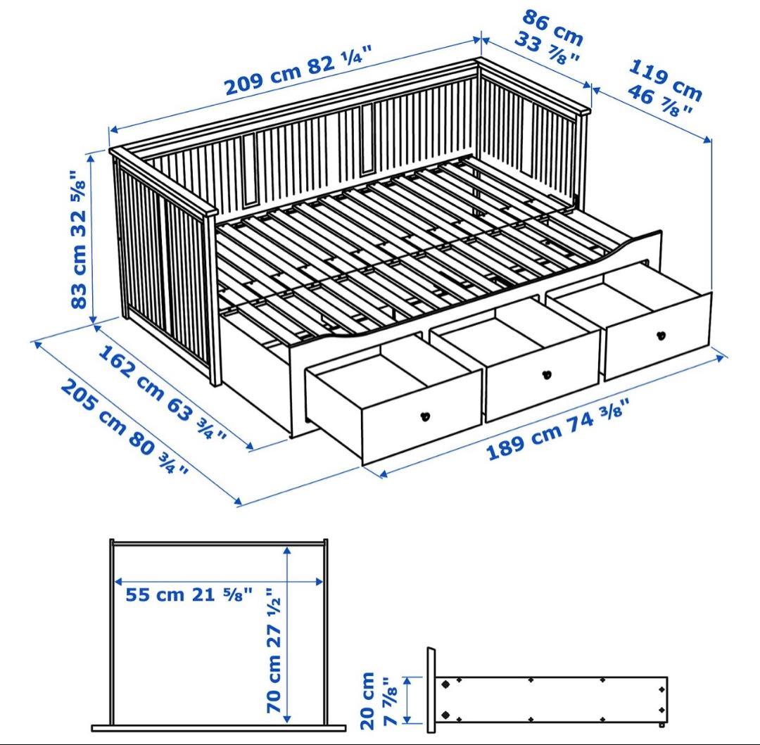 2/20まで IKEA ヘムネス ベッドフレーム