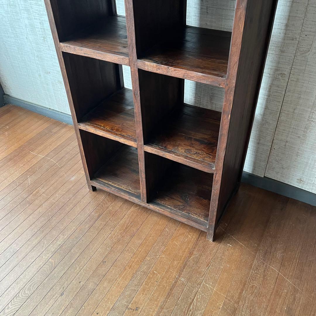 【アンティーク】木製 無垢材 ナチュラル オールドチーク 飾り棚 ラック 古家具