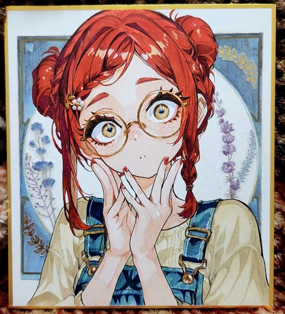 手描きアナログイラスト(そばかす少女)