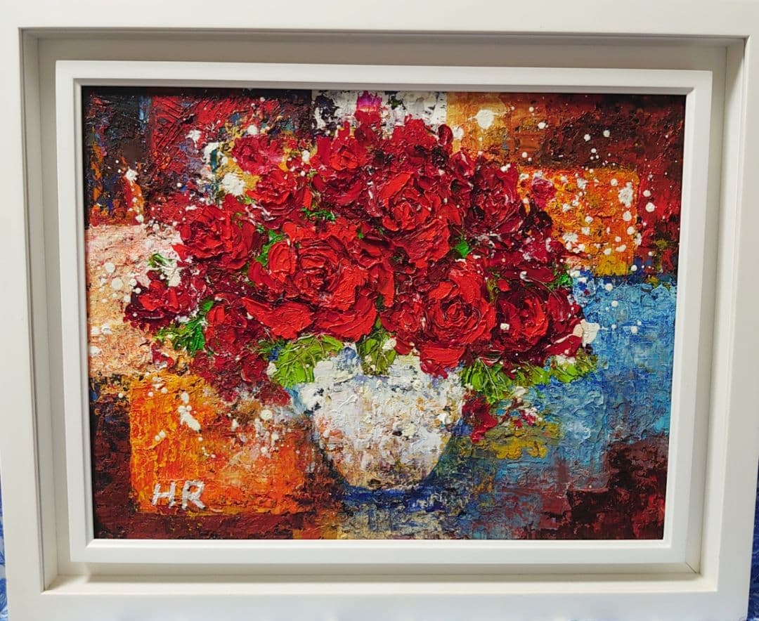 油絵 絵画【紅の薔薇】
