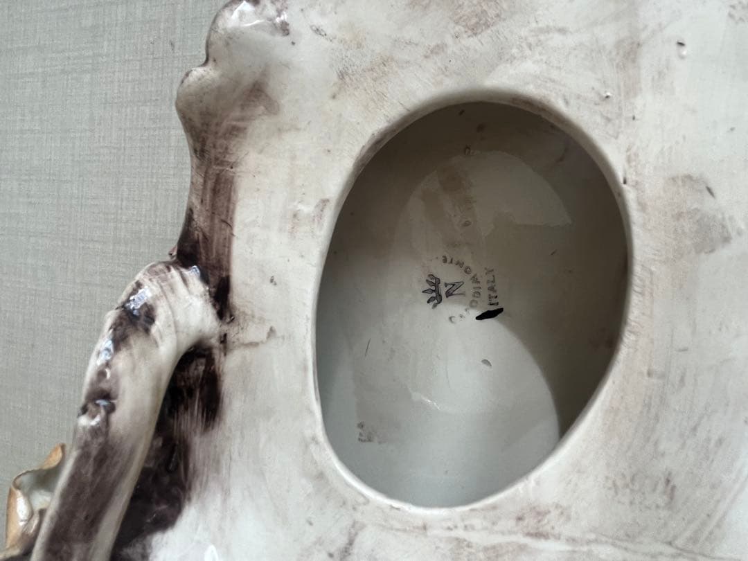 イタリア製 アンティーク ロココ調 壁掛け鏡　コンソール　カポディモンテ ２点