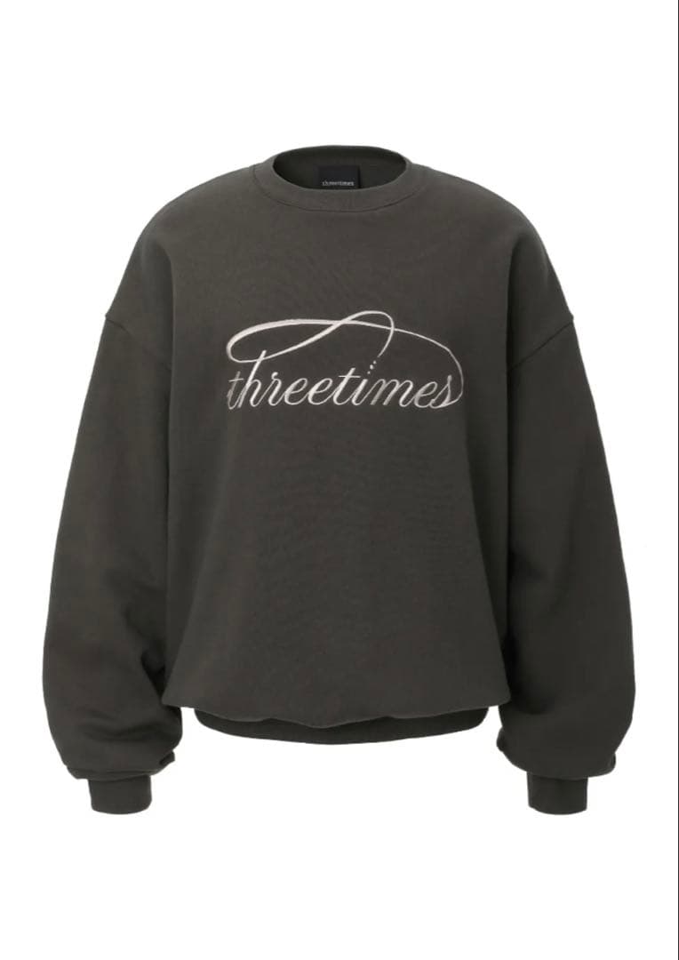 threetimes スウェット　チャコール　シズニルック　韓国