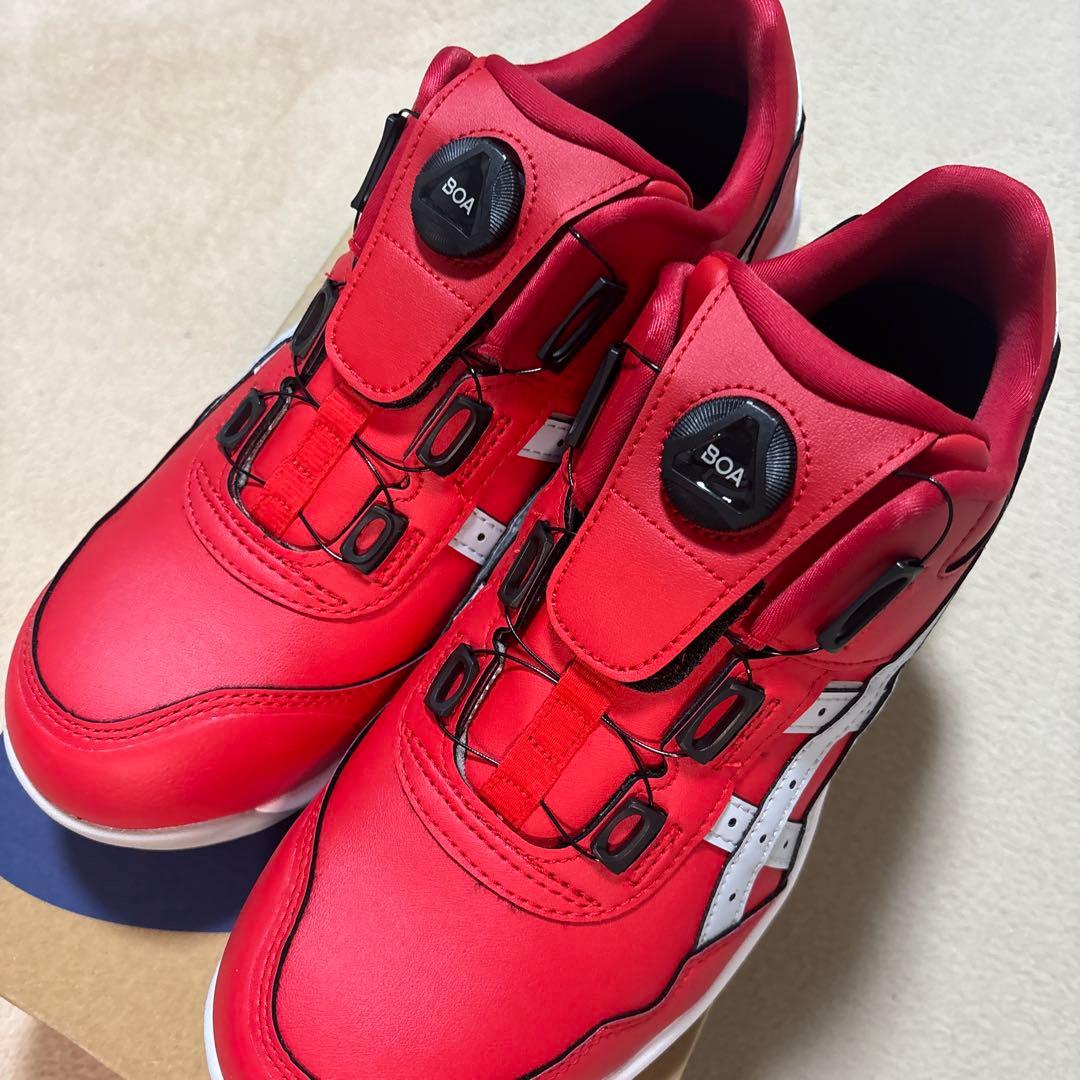 新品　ASICS BOAシステム安全靴 レッド