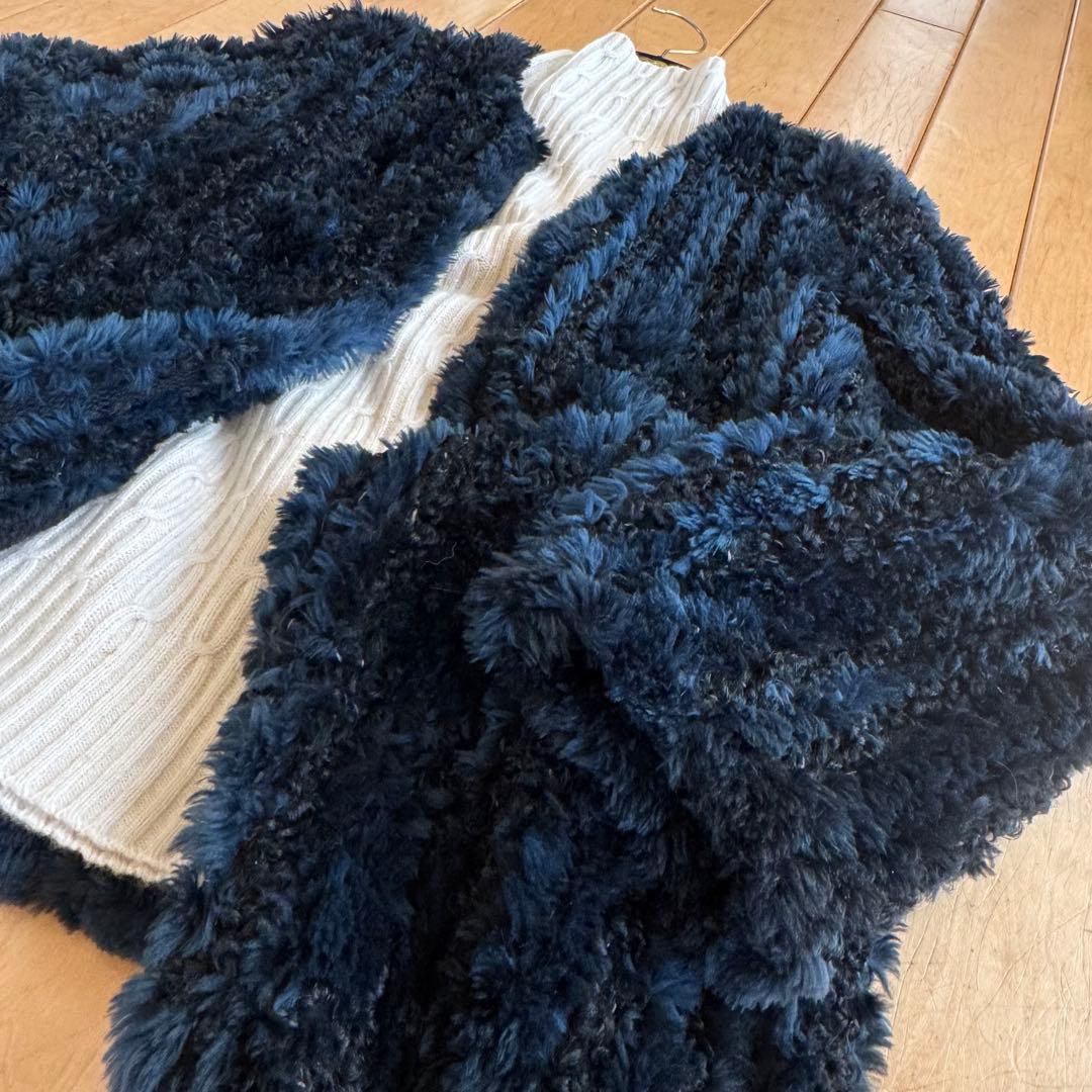 ふわふわ❤️ミンクファー&ラムファーのヤーンニット　ジャケットコート