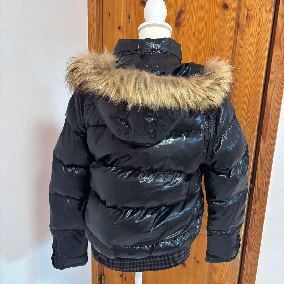 y2k 00s fur down jacket grunge 平成　光沢　お兄系