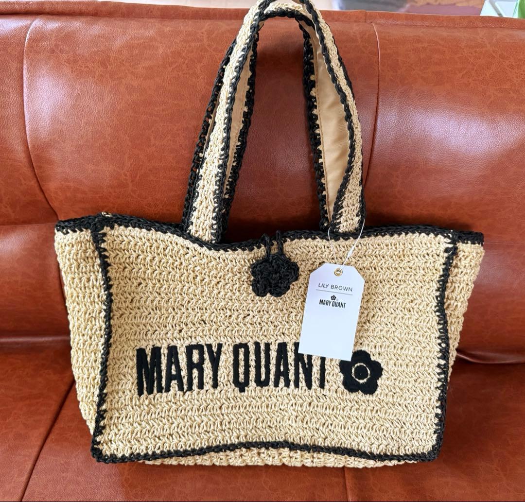 【新品未使用】LILY BROWN×MARY QUANT ロゴ入りラフィアトート