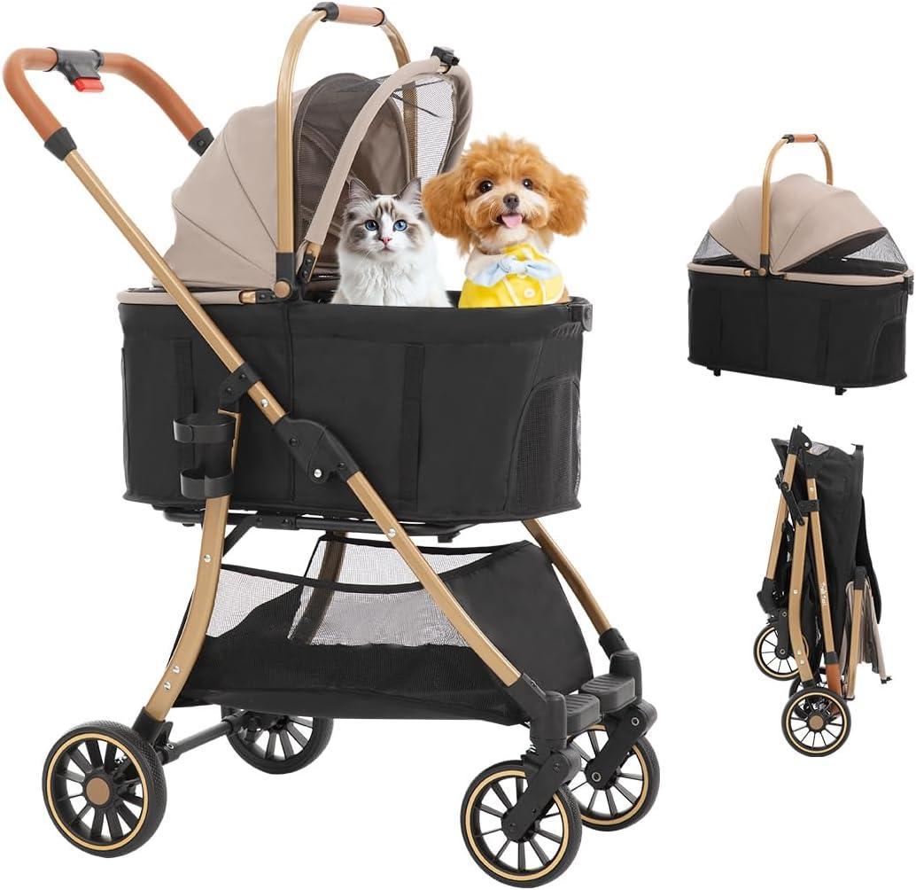 ペットカート 折りたたみ可能 防水 分離可能 軽量 ブレーキ付