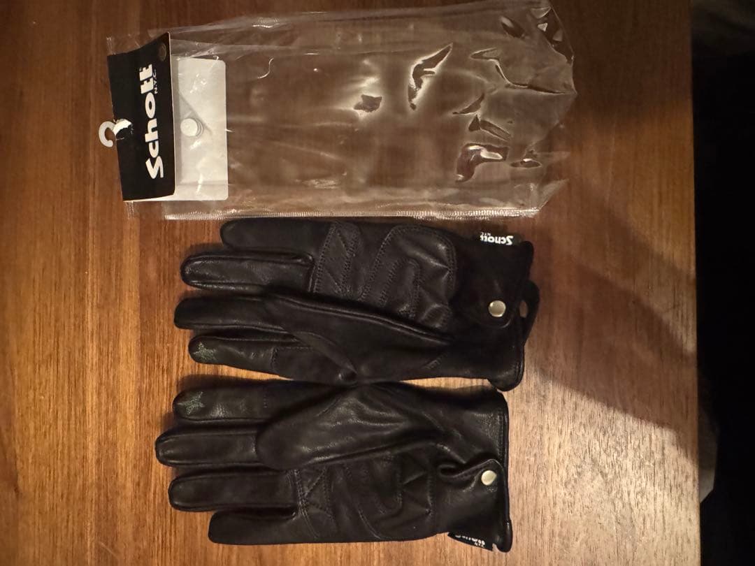 Schott レザーグローブ ブラック ワンスター