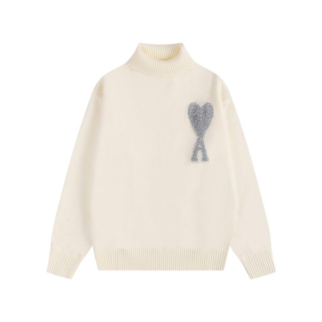 Ami Paris アイボリー タートルネックセーター ハート装飾 新品、未使用
