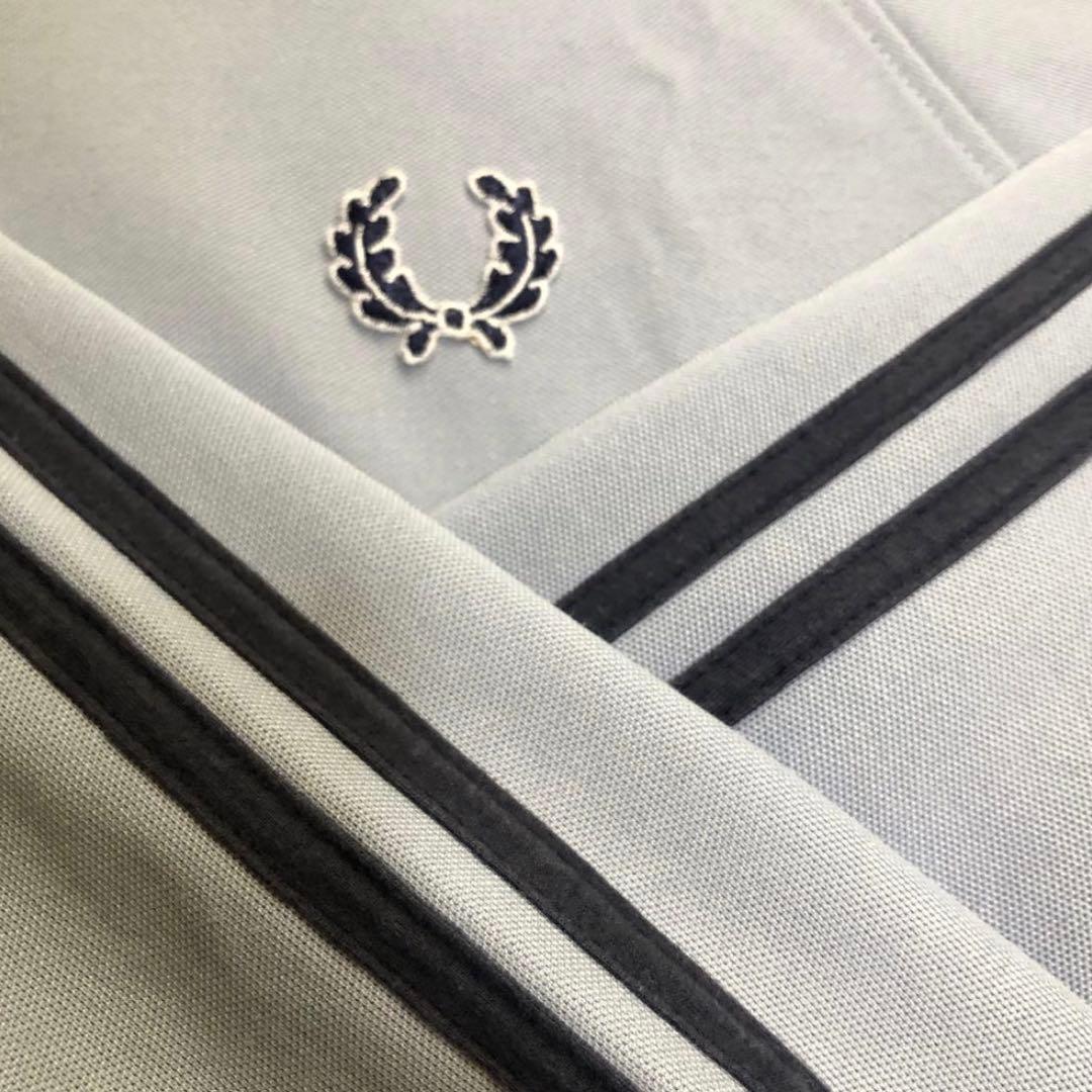 90s⭐️Fred Perry トラックジャケットS 刺繍 vintage青灰×紺