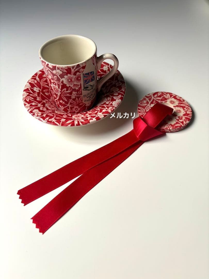 バーレイ レッドキャリコ　カップ＆ソーサー　エスプレッソ　バーレイ オーナメント