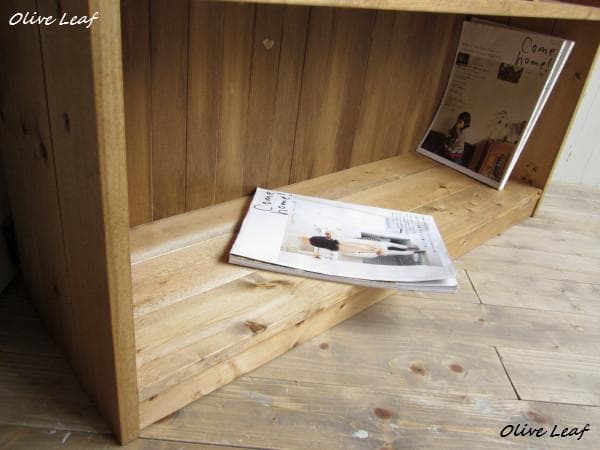 サイズ、デザインオーダー可！●幅広デザインラックナチュラルブラウン●受注製作