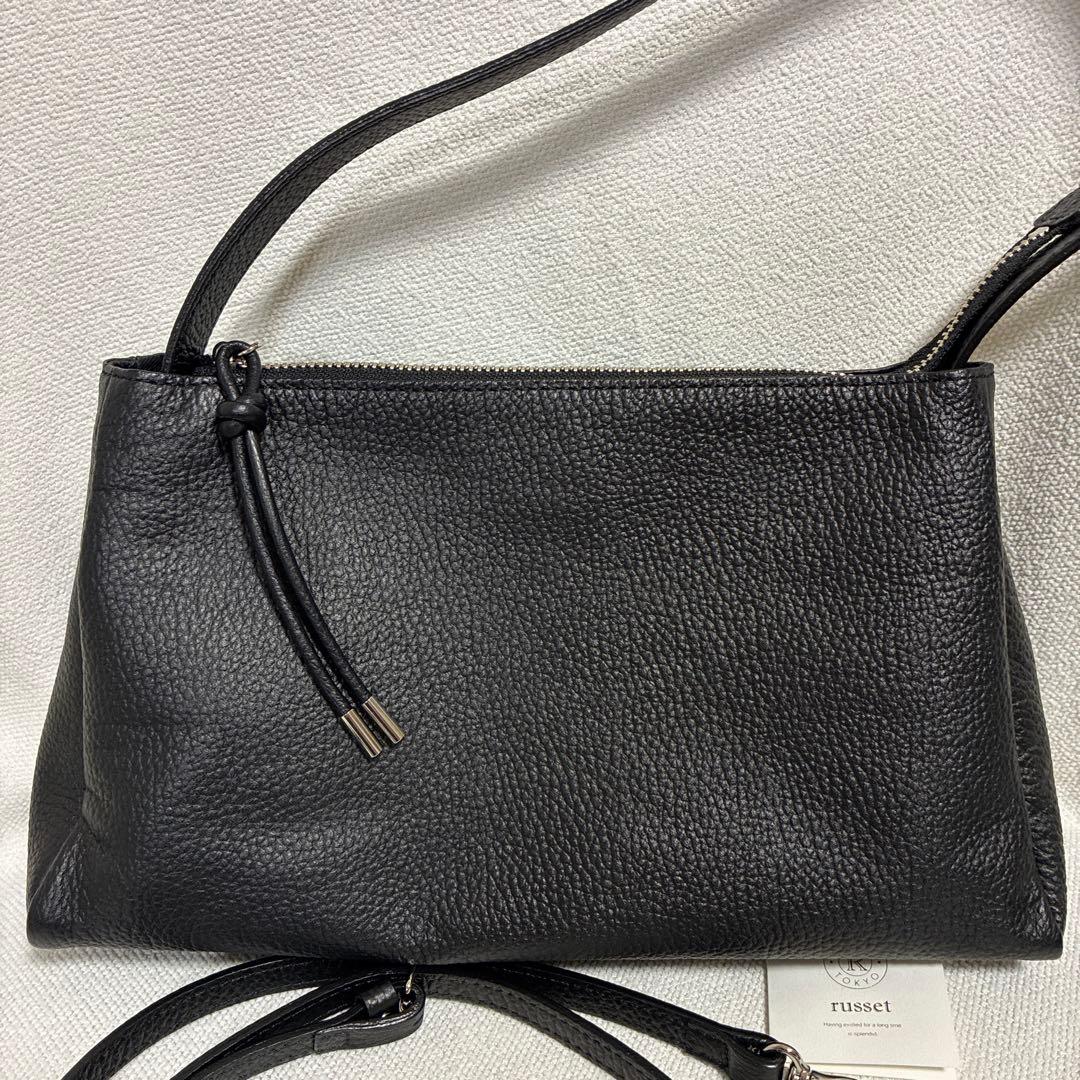 現行販売品！ラシット　レザー　2wayショルダーバッグ　ブラック