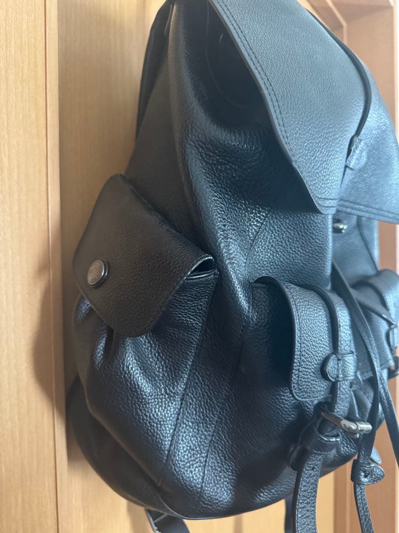 【美品】コーチ　リュック　ハドソン　オールレザー　大容量　F36811 ブラック