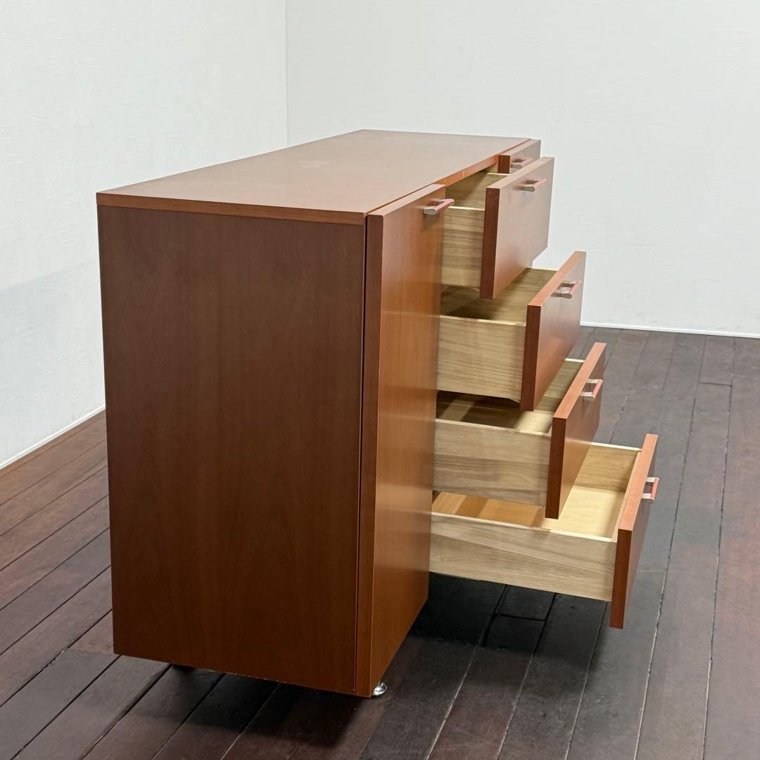 H21K49 北欧スタイル チェリー材 サイドボード スチール脚