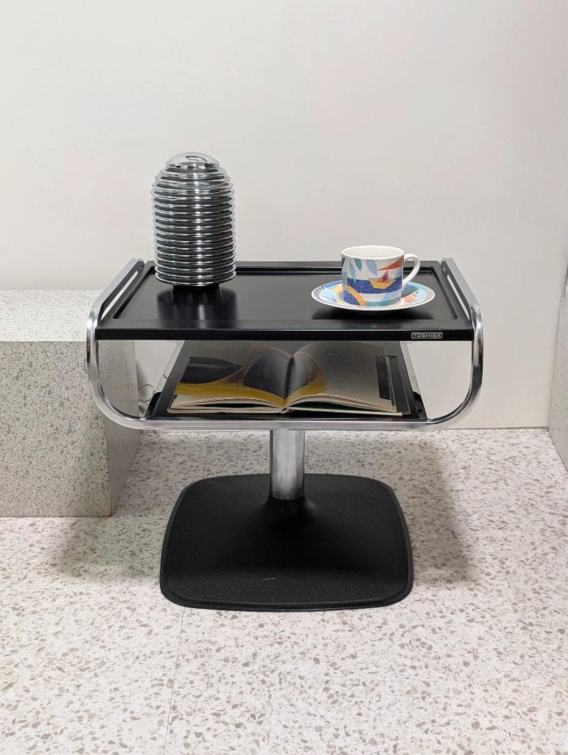 ビンテージ TOSHIBA スチール シェルフ サイドテーブル スペースエイジ