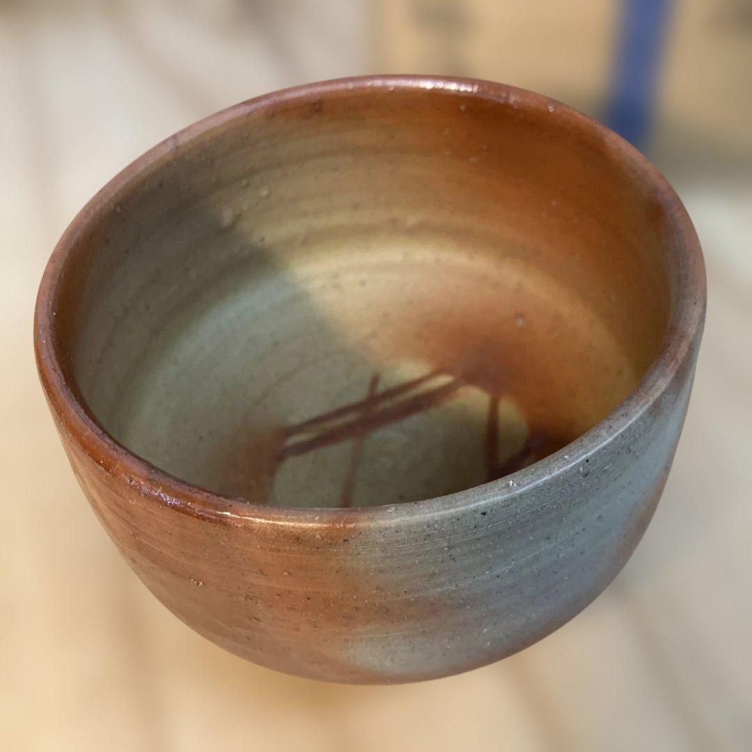 茶道具 茶碗 備前焼 山下 譲治作 共箱 栞付 N290CW