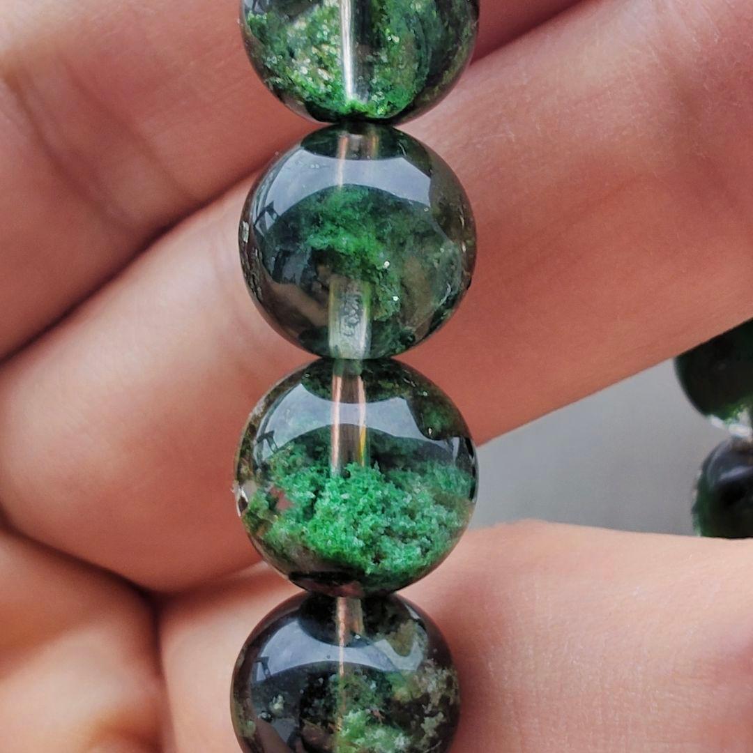 虹◆グリーンガーデンクォーツ 庭園水晶 12ミリ K00690