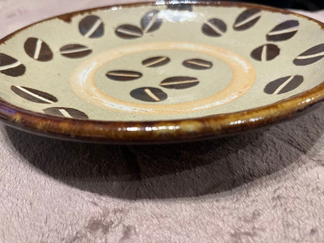 工房十鶴　大人気　コーヒー豆模様の陶器皿（大皿）