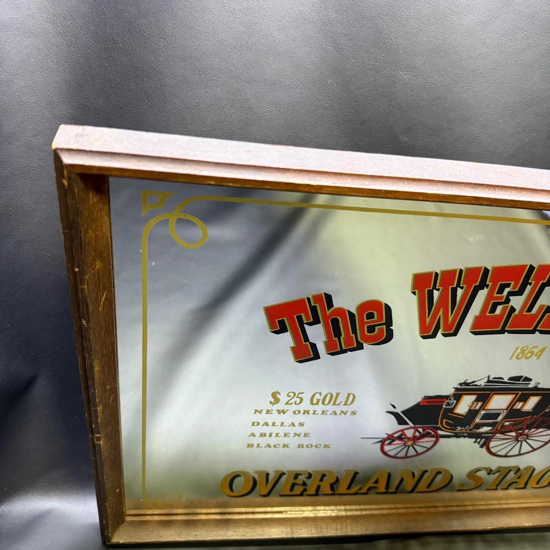 ◉※後右1007 ビンテージ パブミラー The WELLS FARGO社