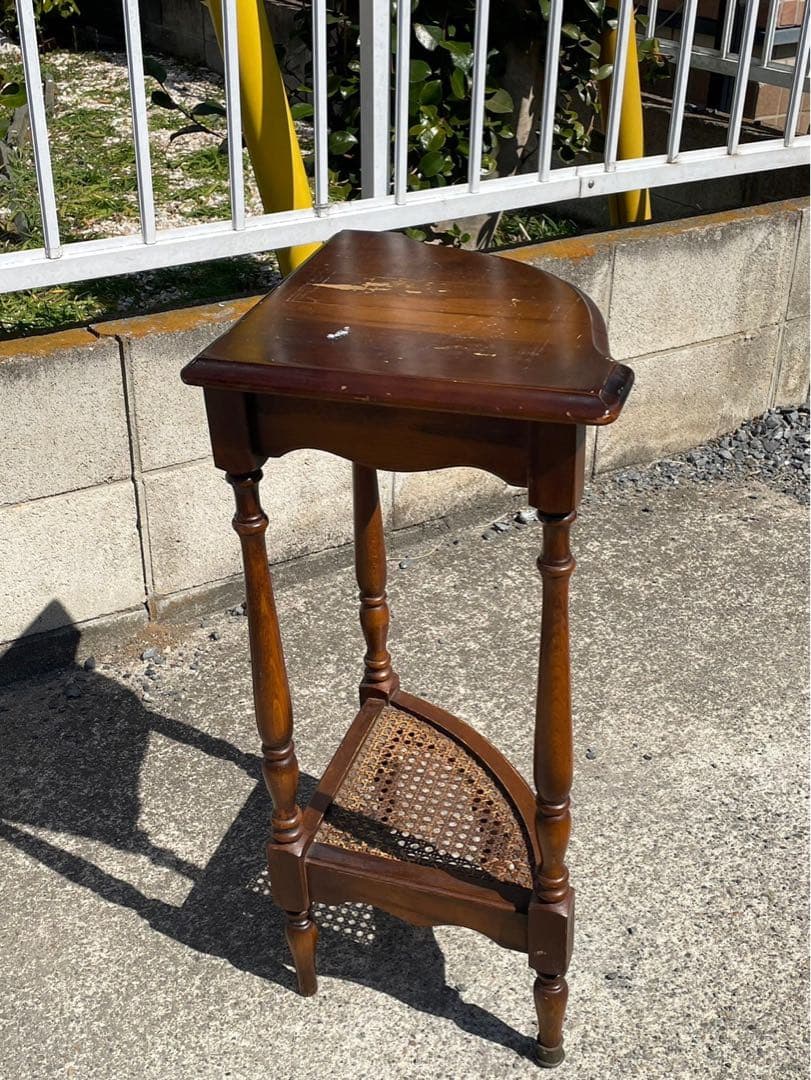 コーナー棚　電話台　華台　ヴィンテージ