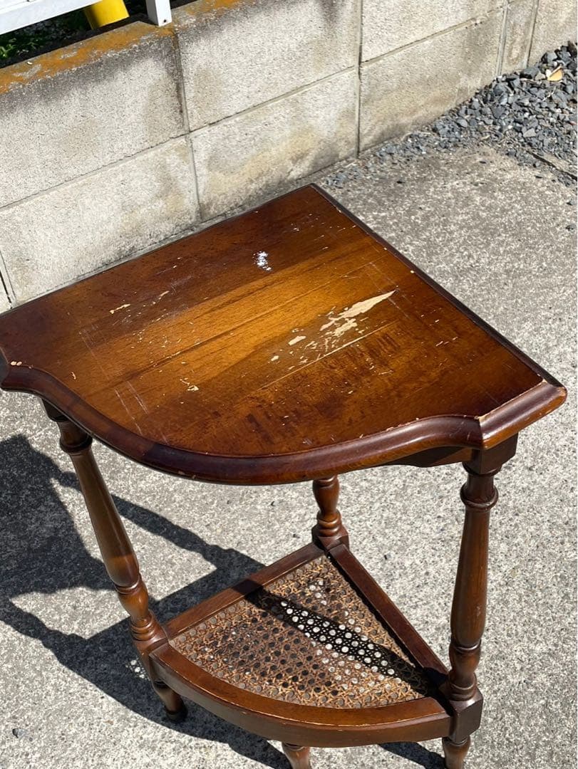 コーナー棚　電話台　華台　ヴィンテージ