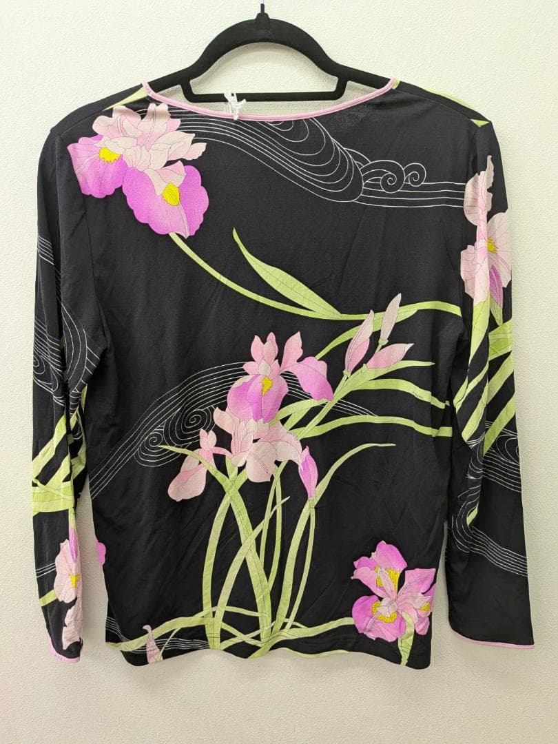 【未使用】 LEONARD レオナール ブラック 花柄 カットソー 40