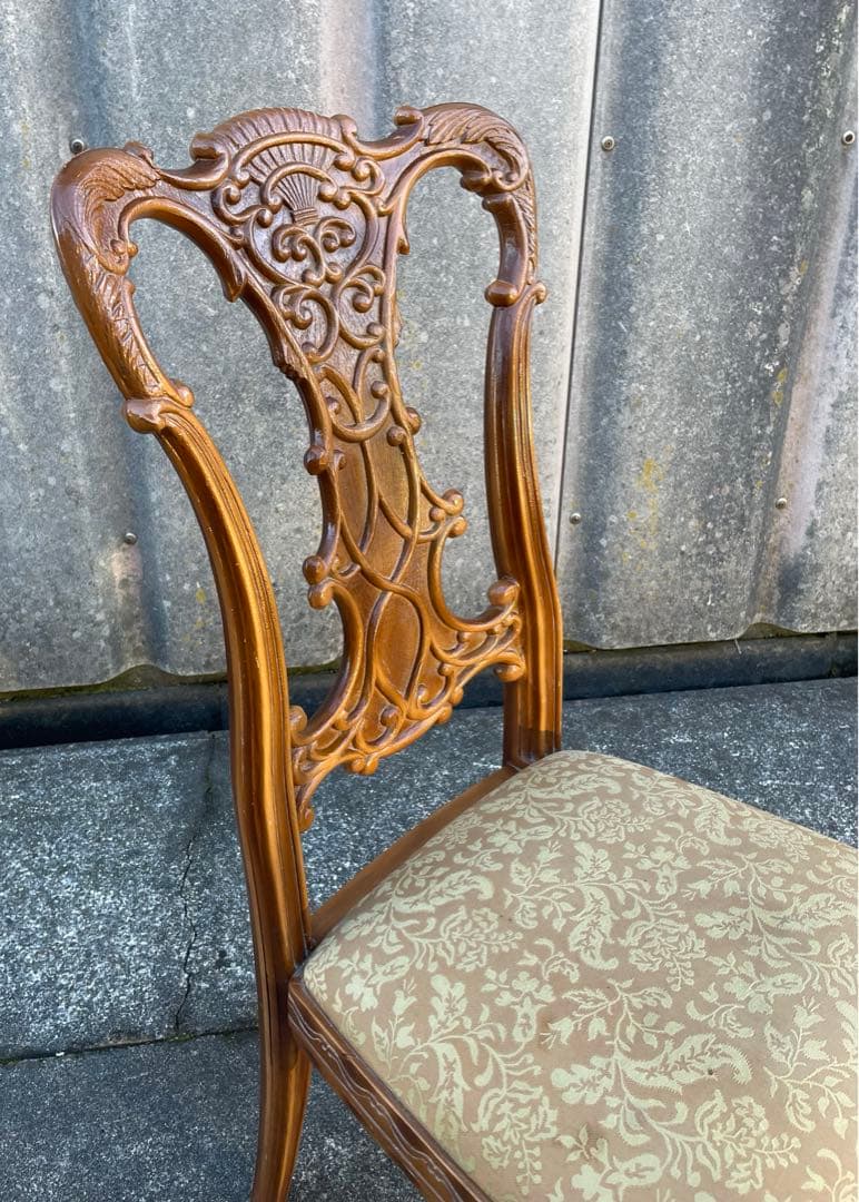 稀少/ビンテージ/フランスベッド/ヨーロピアン/ダイニングチェア/チェア/猫脚