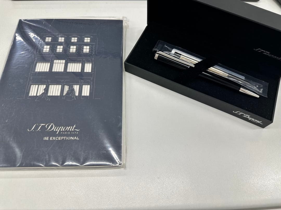 正規店購入 S.T. Dupont ボールペン ブラック/シルバー 定価7万円