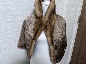 209　パステルミンク　毛皮　ボレロ　ケープ　コート　マント　ポンチョ　ショール
