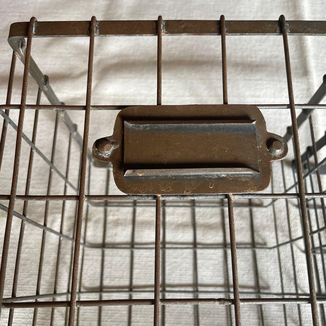 アイアンカゴ　正方形　四角　籠　ワイヤー　シャビー　メッシュ　2個セット