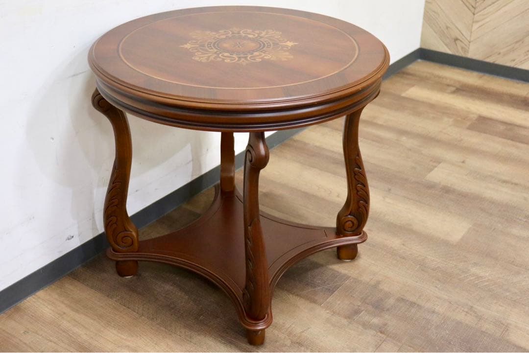 GMIS13○西洋 イタリア アンティーク ラウンドテーブル サイドテーブル