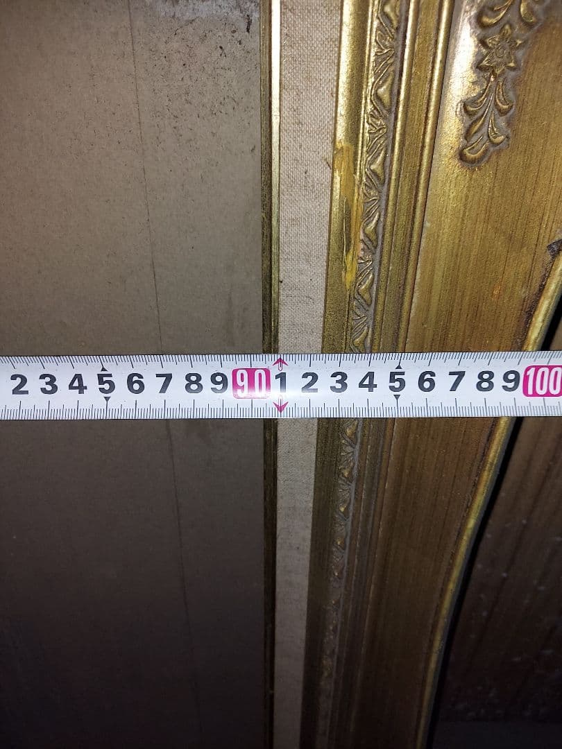 アンティーク額/大型/風合いあり