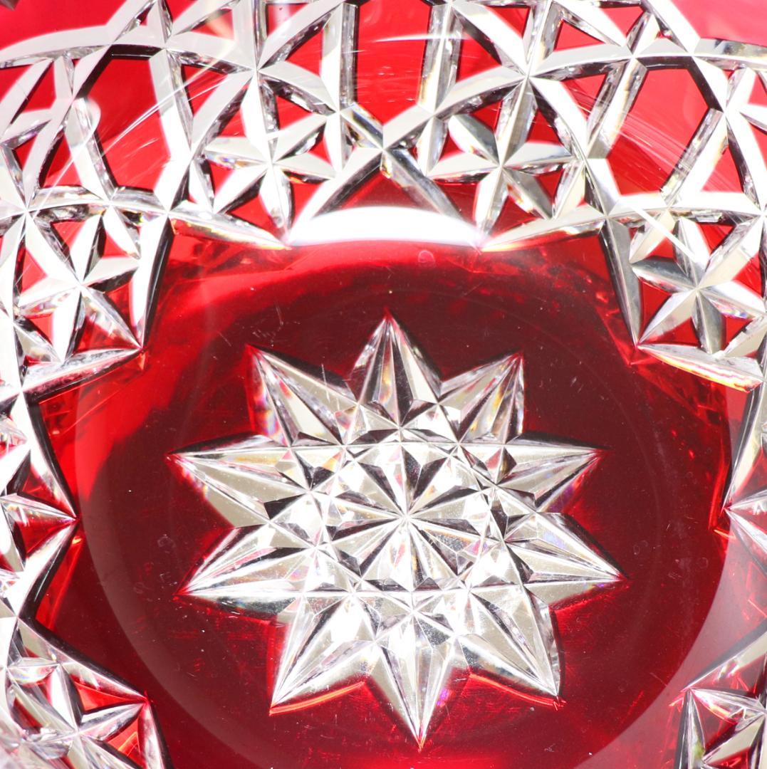 オールド・バカラ 美術館級 赤被せクリスタル カタログ掲載 2.3kg特大切子鉢