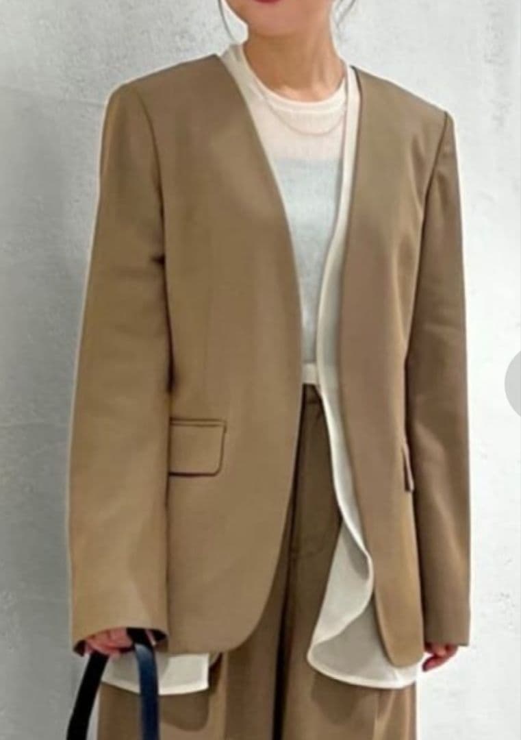 タグ付き未使用✨ジルスチュアート ノーカラージャケット シアーベスト S