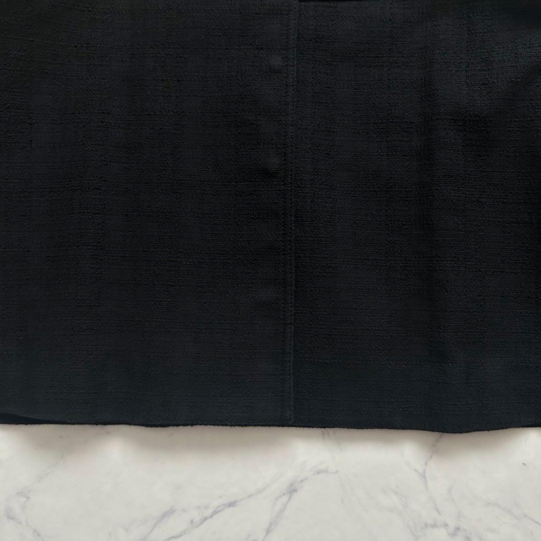 ドゥロワー ノーカラー フレアスリーブ ジャケット 36 ブラック