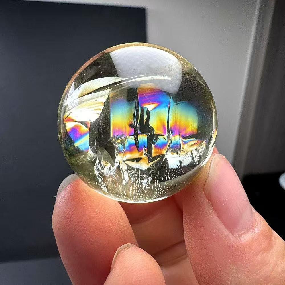 AAAA級金運UPレインボー天然シトリン丸玉B0113/YS/6001/169C