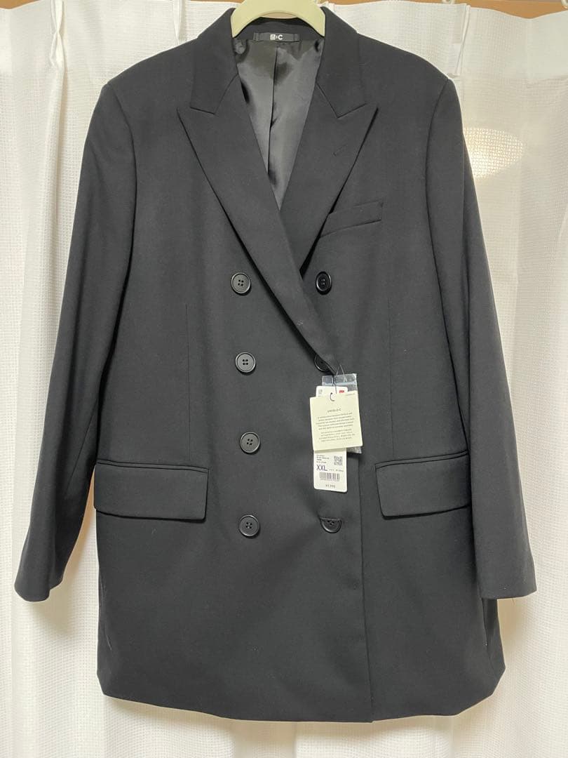 【未使用】ユニクロC　ダブルテーラードジャケット　XXL　ブラック