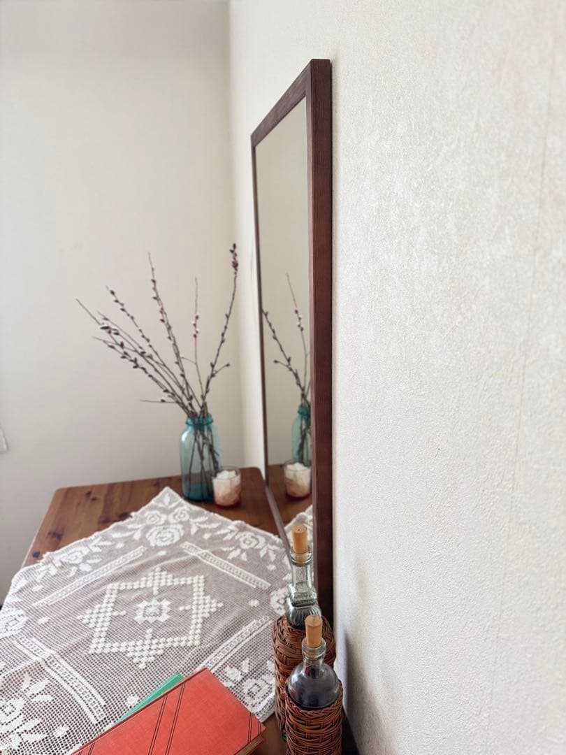 【日本製】　フラット　アンティーク調ミラー